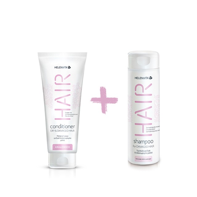 HELENVITA - Promo Pack Hair Shampoo For Damaged Hair (300ml) & Hair Conditioner Dry & Damaged Hair (200ml)