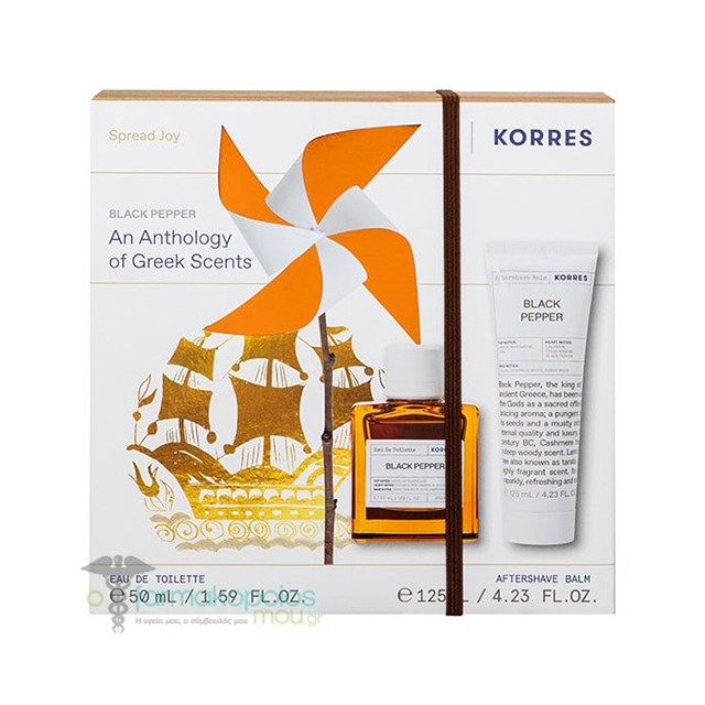 Korres Aνδρικό Promo Pack Black Pepper Άρωμα 50ml & Black Pepper Γαλάκτωμα για Μετά το Ξύρισμα 125ml