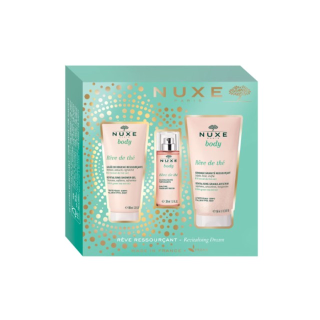 NUXE - Revitalizing Dream Body Reve de The Revitalising Shower Gel (100ml) & Body Reve de The Exalting Fragrant Water (30ml) & Body Reve de The Revitalising Granular Scrub (150ml)