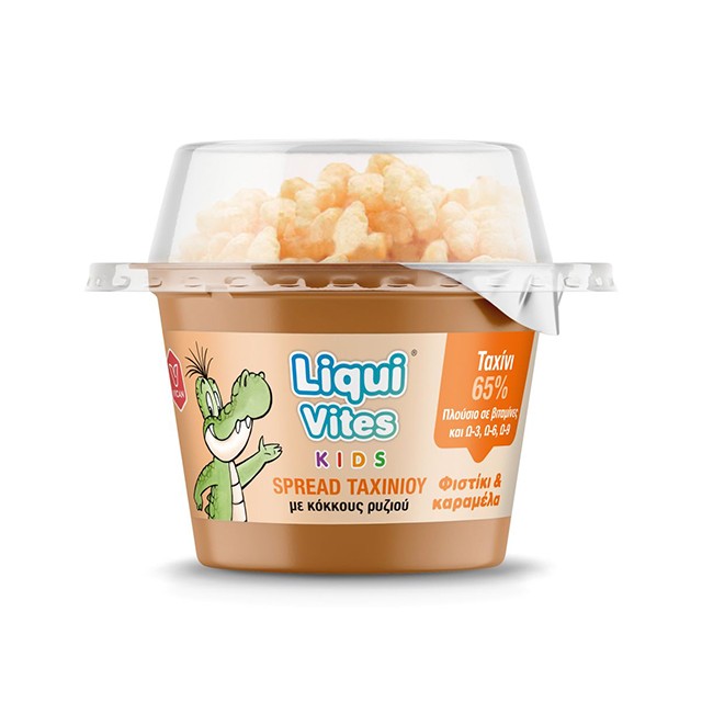 VICAN - Liqui Vites Kids Spread Ταχινιού με Κόκκους Ρυζιού Γεύση Φυστίκι & Καραμέλα | 44gr