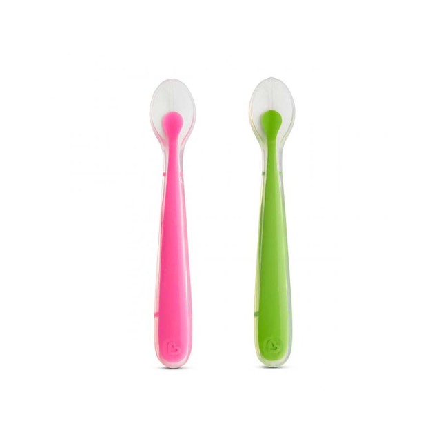 MUNCHKIN - Gentle Weaning Silicone Spoons Pink/Green | 2 τμχ