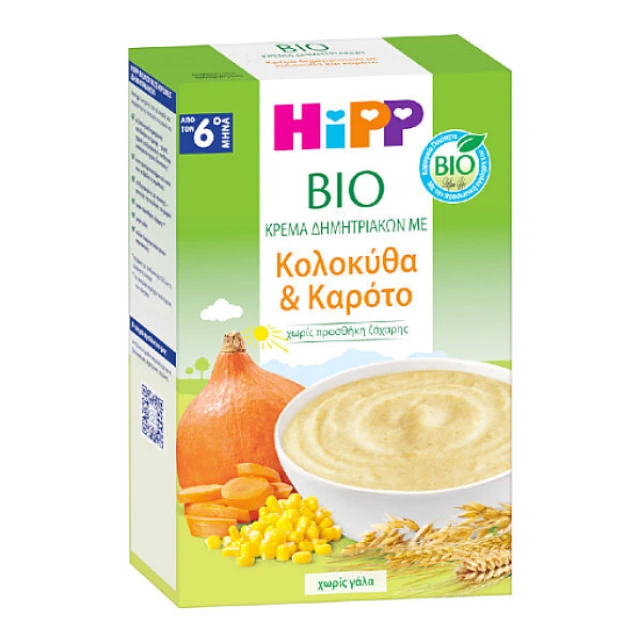 HIPP -  Bio Κρέμα Δημητριακών με Κολοκύθα & Καρότο 6m+ 200g