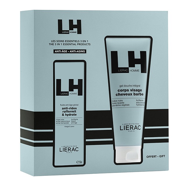 LIERAC -  Homme Promo Global Anti-Aging Fluid (50ml) & Δώρο Douche Integral All-Over Shower Gel (200ml)