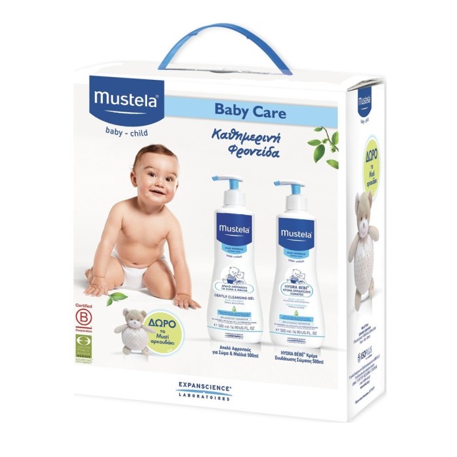 MUSTELA - PROMO Gentle Cleansing Gel (500ml) & Hydra-Bebe Body Lotion (500ml) ΔΩΡΟ το Αρκουδάκι