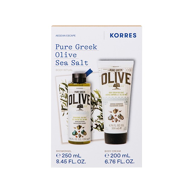 Korres - Promo Pure Greek Olive Θαλασσινό Aλάτι Αφρόλουτρο 250ml + Eνυδατικό Γαλάκτωμα Σώματος 250ml