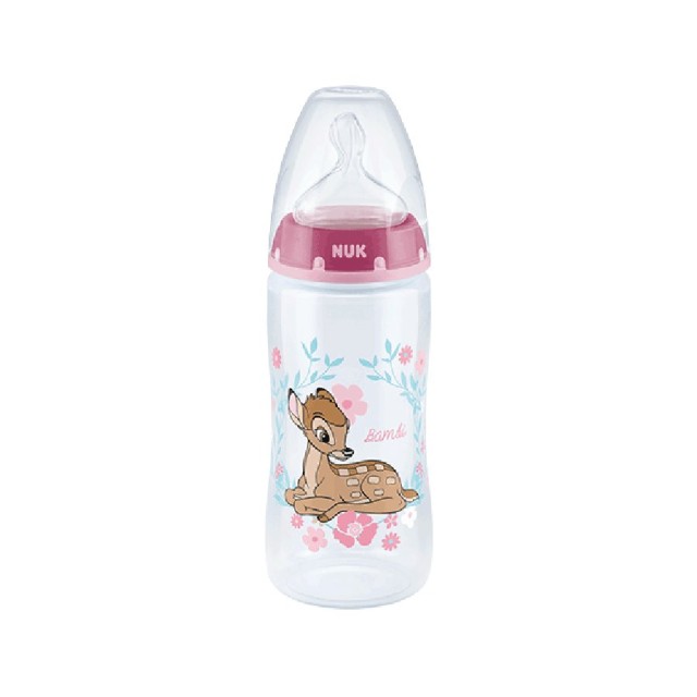 NUK - First Choice Plus Disney Classics Bambi  Μπιμπερό με Θηλή Σιλικόνης 6-18m με Ένδειξη Θερμοκρασίας  (10.741.997) | 300ml 