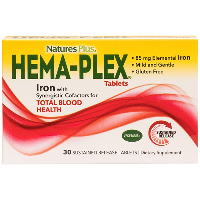 Natures Plus Hema Plex Ταμπλέτες Σιδήρου Βαθμιαίας Αποδέσμευσης, 30tabs