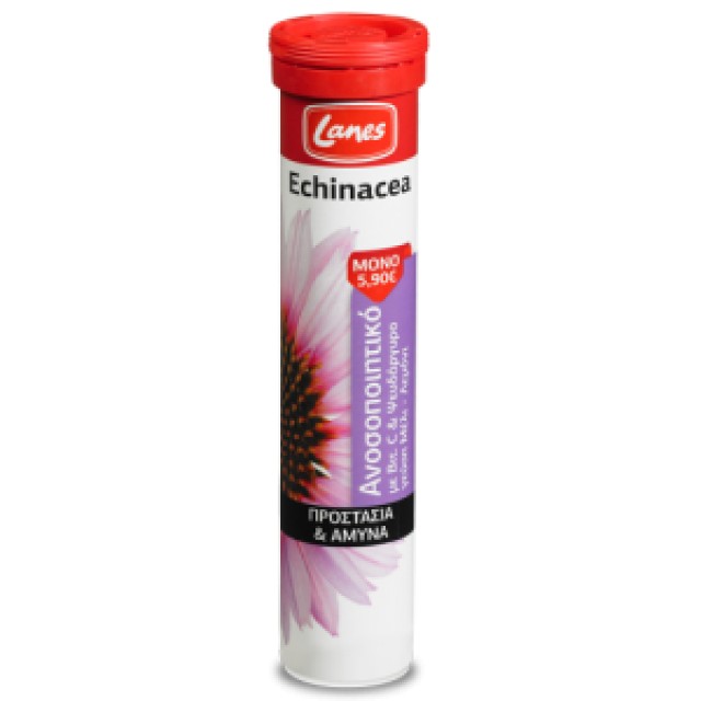 LANES - Echinacea με Βιταμίνη C με γεύση Μέλι - Λεμόνι | 20 αναβράζοντα δισκία