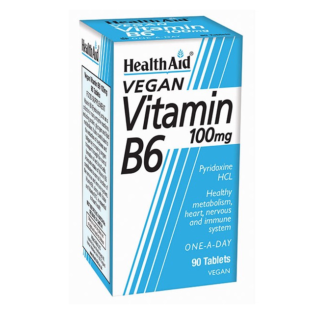 Health Aid Vitamin B6 (Pyridoxine Hcl) 100mg 90tabs