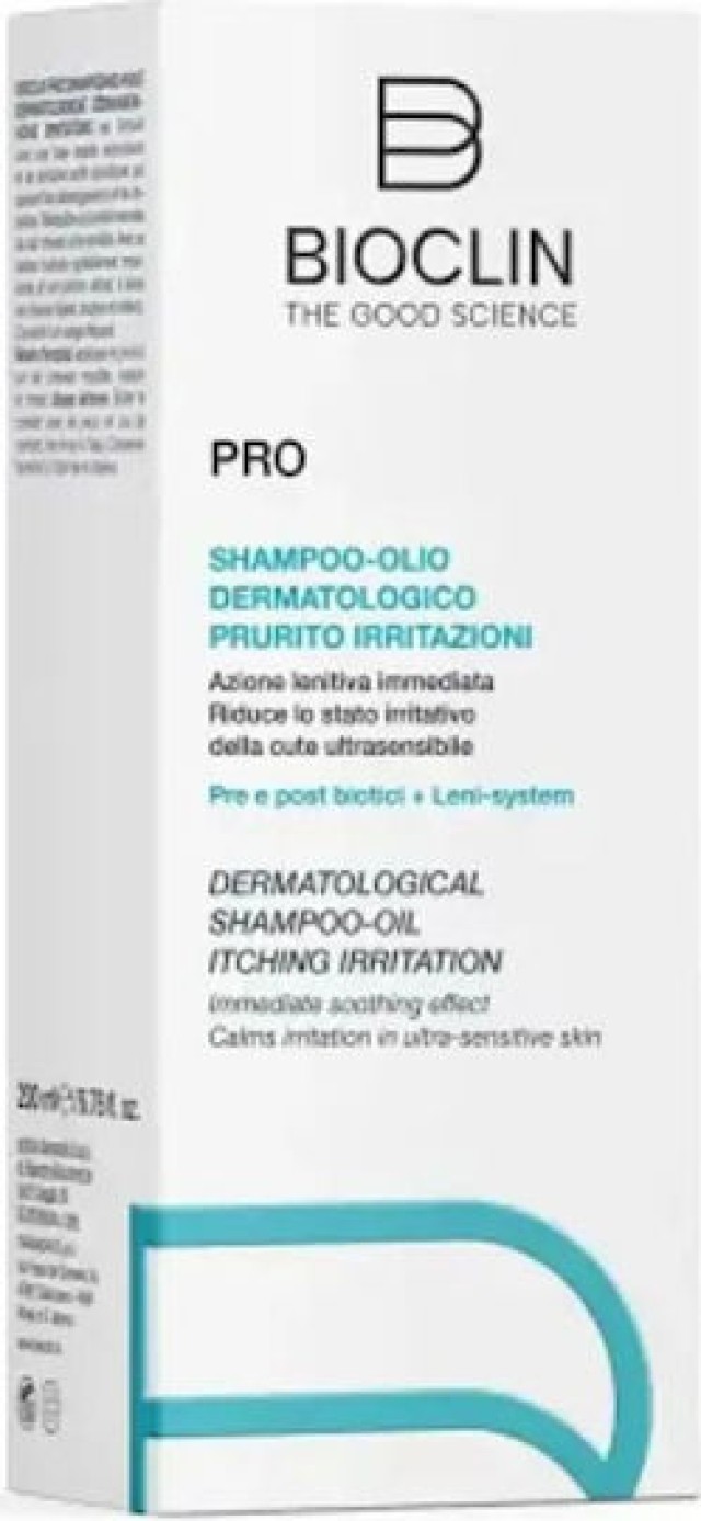 Bioclin Pro Dermatological Shampoo-Oil Itching Irritation Καταπραϋντικό Σαμπουάν για Ευαίσθητο Τριχωτό, 200ml