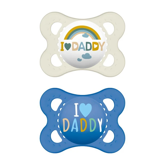 MAM - Ι Love Mummy & Daddy Πιπίλα Σιλικόνης 2-6m Boys (115SB1) | 2τμχ