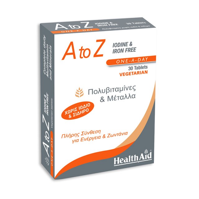 HEALTH AID - A to Z Iodine & Iron Free | 30veg.tabs