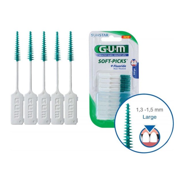 GUM - 634 Soft-Picks Fluoride Large | 40 brushes