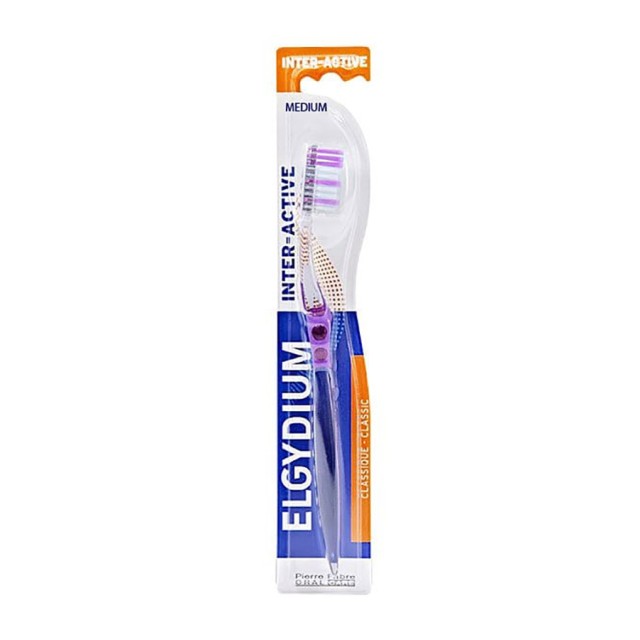 ELGYDIUM - Inter-Active Toothbrush Medium (Μωβ) | 1 τμχ