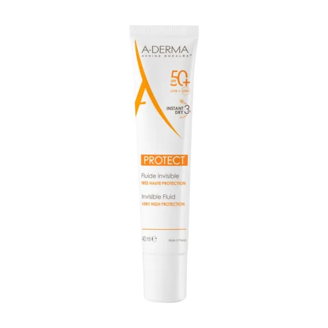 ADERMA - Protect Fluide Visage Invisible SPF50+ Αντηλιακή Προσώπου | 40ml