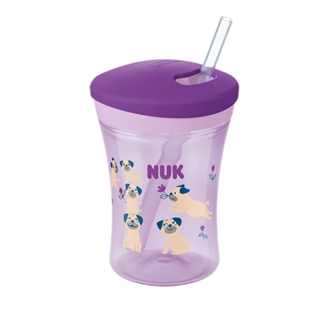 NUK - Action Cup με καλαμάκι Μωβ 12m+ (10.751.319) | 230ml