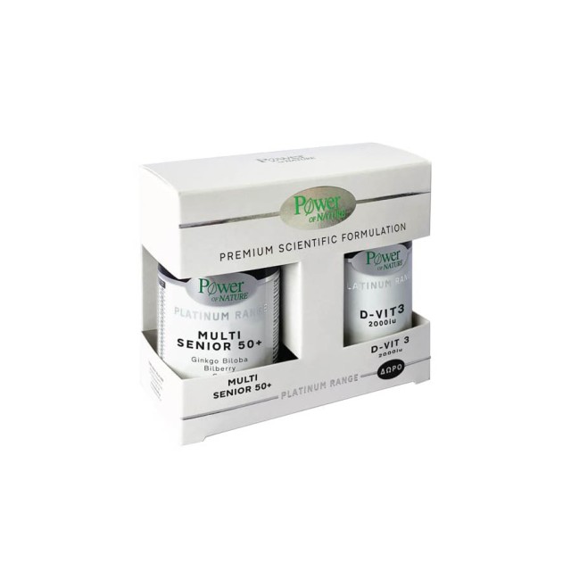 POWER HEALTH - Platinum Range Multi Senior 50+ (30caps) & ΔΩΡΟ Platinum Range Vitamin D-Vit3 2000iu (20caps)