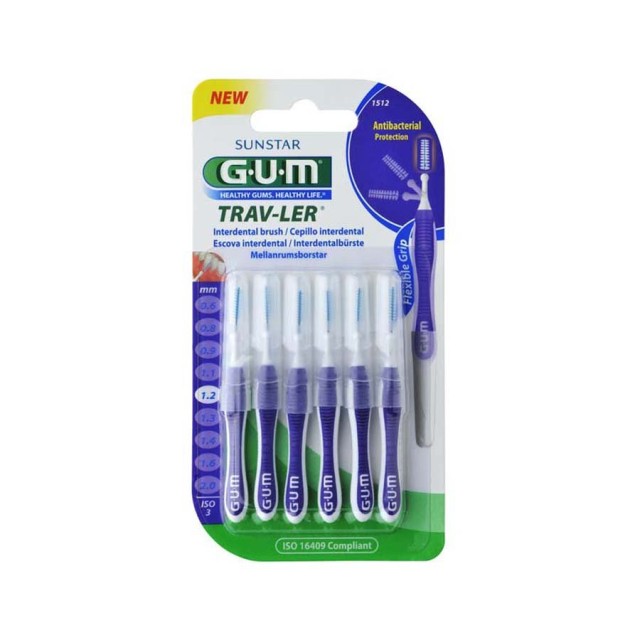 GUM - 1512 Trav-Ler Interdental Brush 1.2mm | 6 brushes
