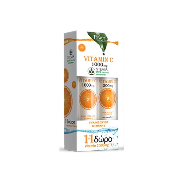 POWER HEALTH - Vitamin C 1000mg  με Στέβια (24tabs) & Δώρο Vitamin C 500mg (20tabs)
