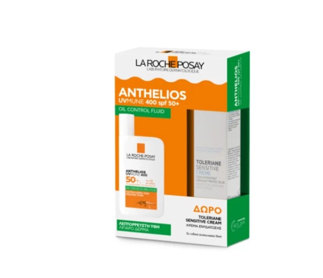 La Roche Posay Promo Anthelios UVMune 400 Oil Control Fluid SPF50+, 50ml & Toleriane Sensitive Cream 15ml