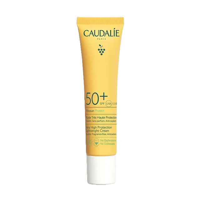 Caudalie Vinosun Ocean Protect Lightweight Cream Spf50+ Αντηλιακή Κρέμα Προσώπου Ανάλαφρης Υφής, 40ml