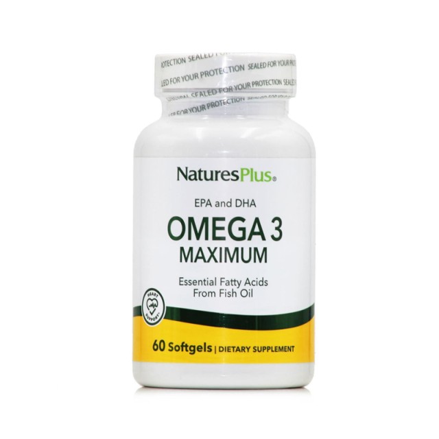 Natures Plus Omega 3 Maximum Ιχθυέλαιο 60 μαλακές κάψουλες