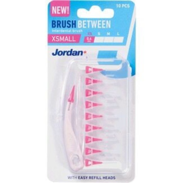 Jordan Brush Between Medium 0.4mm (10τμχ) - Μεσοδόντια Βουρτσάκια Καθαρισμού, Ροζ