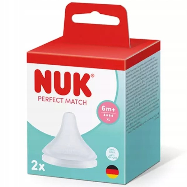 Nuk Perfect Match Θηλές από Σιλικόνη Μεγάλης Ροής για 6+ μηνών 2τμχ