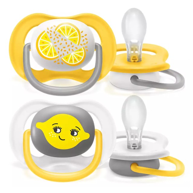 AVENT - Ultra Air Happy Πιπίλα 6-18m SCF080/18 Lemon | 2τμχ