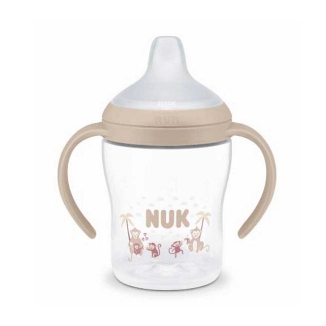 Nuk Perfect Match Εκπαιδευτικό Ποτήρι Για 6+Μηνών με Σχέδιο Μαϊμουδάκια Μπεζ 150ml