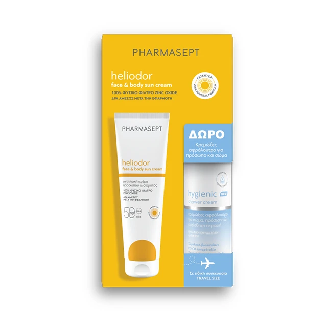 Pharmasept - Promo Heliodor Face & Body Sun Cream SPF50 150 ml & ΔΩΡΟ Hygienic Shower Cream 100ml