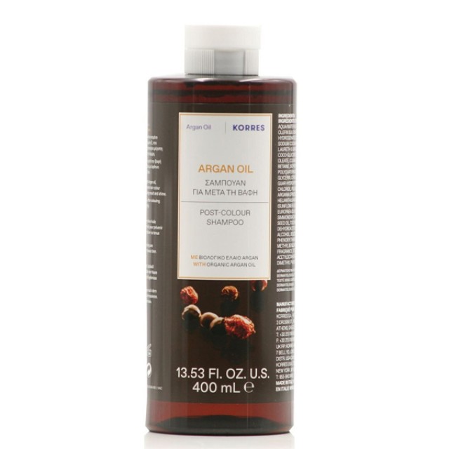 Korres Argan Oil Σαμπουάν Αναδόμησης/Θρέψης & Ενυδάτωσης για Βαμμένα Μαλλιά 400ml