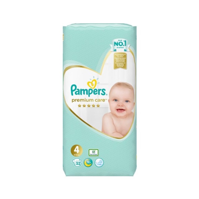 PAMPERS - Premium Care Πάνες Jumbo Pack No.4 (Maxi) 9-14 kg | 52τμχ