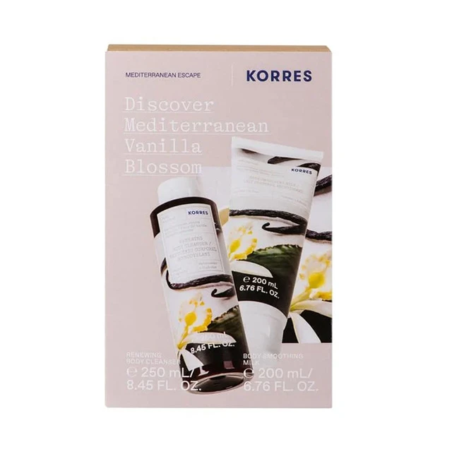 KORRES - Discover Mediterranean Vanilla Blossom Promo Shower Gel Vanilla Blossom (250ml) & Body Smoothing Milk Vanilla Blossom (200ml)