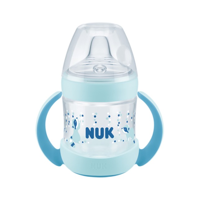 NUK - Nature Sense Learner Bottle με ένδειξη θερμοκρασίας Μπλε με ρύγχος σιλικόνης 6-18m (10.743.022) | 150ml