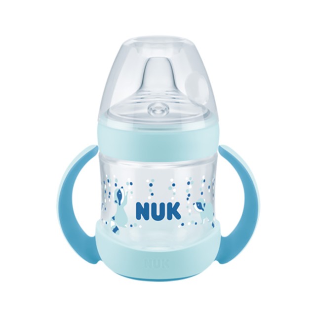 NUK - Nature Sense Learner Bottle με ένδειξη θερμοκρασίας Μπλε με ρύγχος σιλικόνης 6-18m (10.743.022) | 150ml
