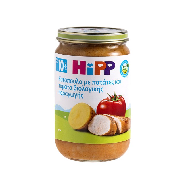 HIPP - Βρεφικό Γεύμα με Κοτόπουλο, Πατάτες & Φρέσκια Ντομάτα 10m+ | 220gr