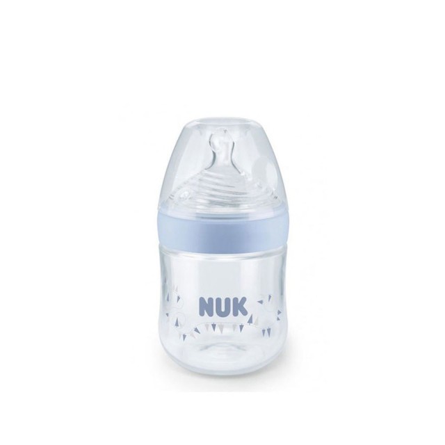 NUK - Nature Sense Μπιμπερό Πλαστικό με Θηλή σιλικόνης Μπλε Small 0-6m (10.743.720)|150ml