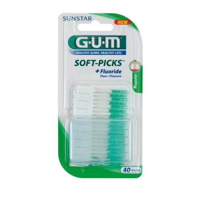 GUM - 632 Soft Picks + Fluoride Regular | 40τμχ