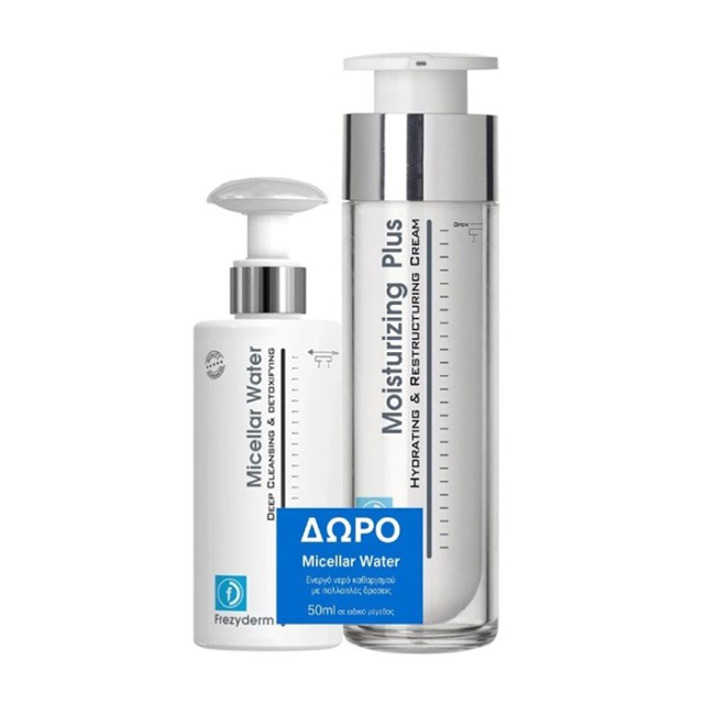 Frezyderm Promo Moisturizing Plus 30+ Κρέμα Ενυδάτωσης & Επανόρθωσης, 50ml & Δώρο Deep Cleansing & Detoxifying Nερό Καθαρισμού, 50ml