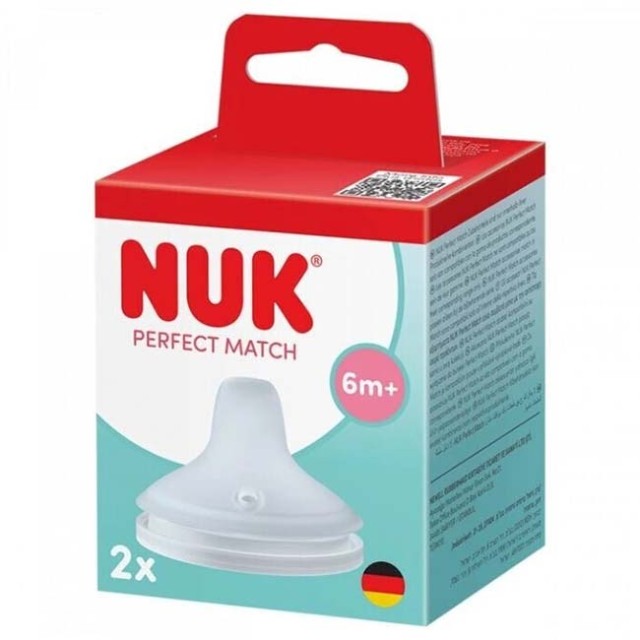 NUK Perfect Match Ρύγχος Μαλακής Σιλικόνης για Κύπελλο Εκμάθησης 6m+ 2τμχ