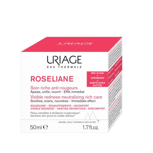 Uriage Roseliane Creme Riche, Κρέμα κατά της Ερυθρότητας για Ξηρές Επιδερμίδες, 40ml