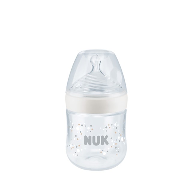 NUK - Nature Sense Μπιμπερό Πλαστικό Λευκό με Θηλή σιλικόνης Even Softer Small (10.743.022)|150ml