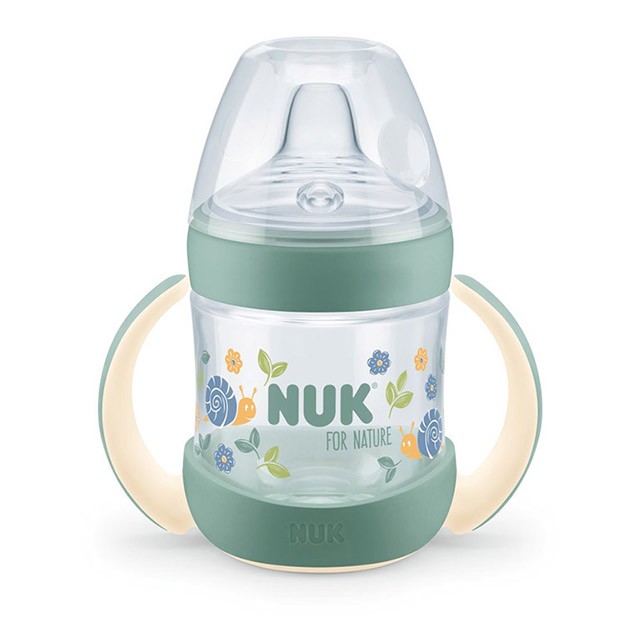 NUK - For Nature Μπιμπερό εκπαίδευσης με Δείκτη Ελέγχου Θερμοκρασίας Πράσινο | 150ml